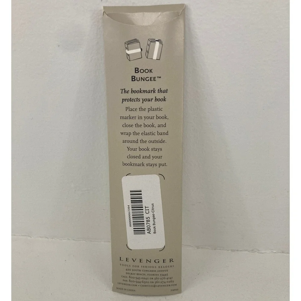 NWT Levenger Book Bungee AB0785 Elastic Bookmark Page Marker Reading Bookworm